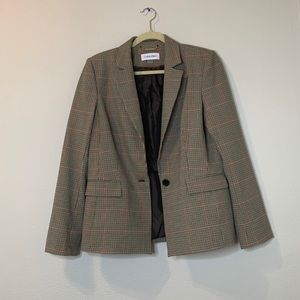 Calvin Klein Tan Plaid Blazer Jacket